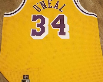 レア！NIKE製 SHAQUILLE O'NEAL LAKERS JERSEY Nike Shaq O'NEAL Lakers 34 JERSEY NBA Rewind M Yellow Gold
