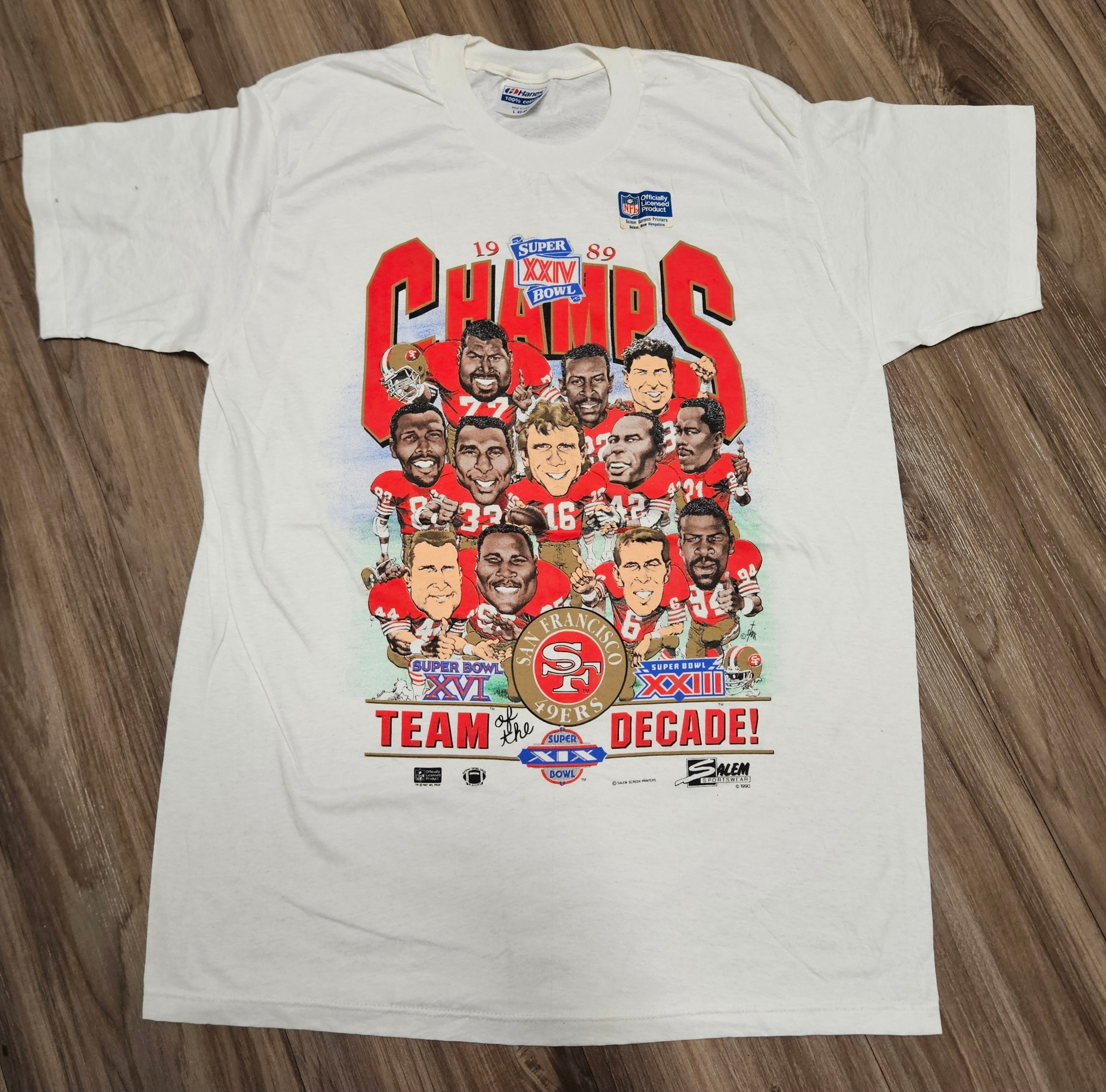 1989 Large 49ers Superbowl Shirt,80s 49ers Shirt,vintage 49ers