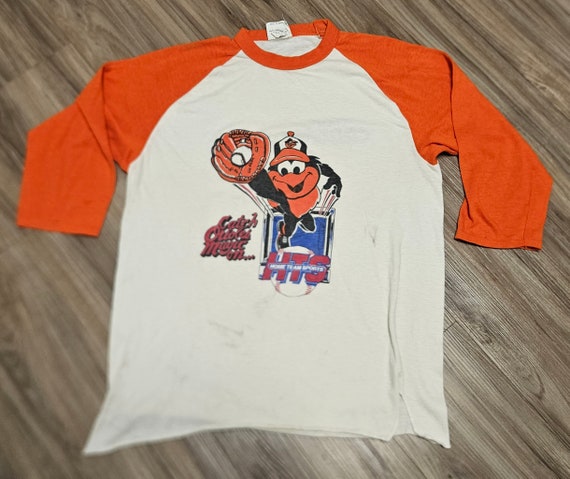 Vtg 1988 Baltimore Orioles T-shirt Orange XS/S 80s MLB Team 