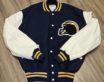 1980 san diego chargers delong varsity jacket size large,vintage Chargers jacket, Chargers letterman jacket