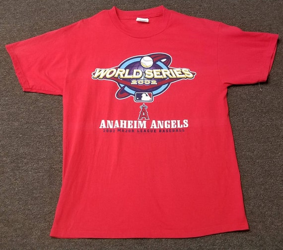 MLB Anaheim Angels Jersey White XL Embroidered True Fan Series Red Buttons HTF