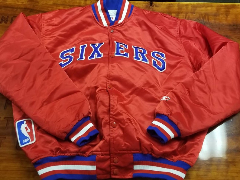 XL Philadelphia 76ers starter jacket 90s vintage nba ...