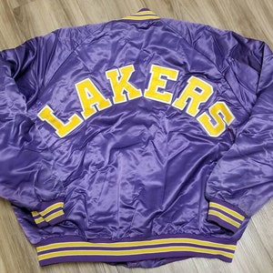 LOS ANGELES LAKERS WORDMARK SATIN JACKET - Selfmade Boutique