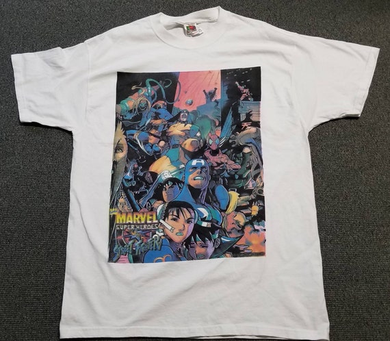 マーヴル・スーパーヒーローズ Tシャツ Lサイズ CAPCOM ビンテージ マーヴル・スーパーヒーローズ Tシャツ Lサイズ CAPCOM ビンテージ