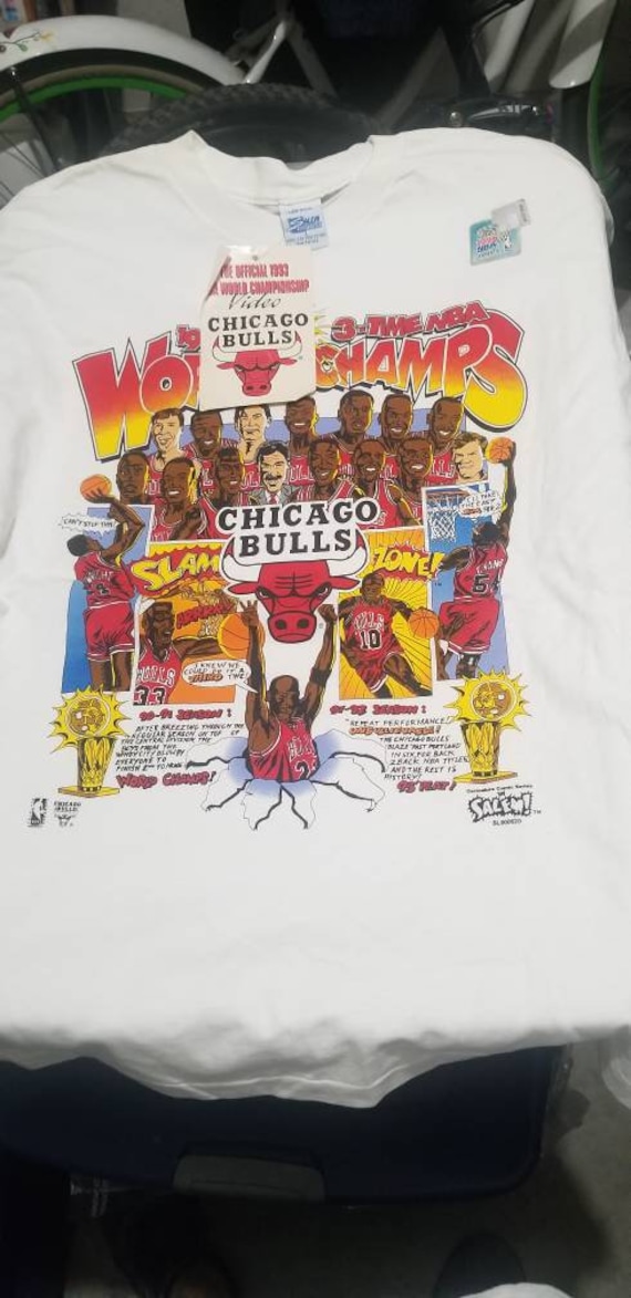 Vintage Chicago Bulls 90s Michael Jordan All Over Print Salem Sportswear  T-Shirt