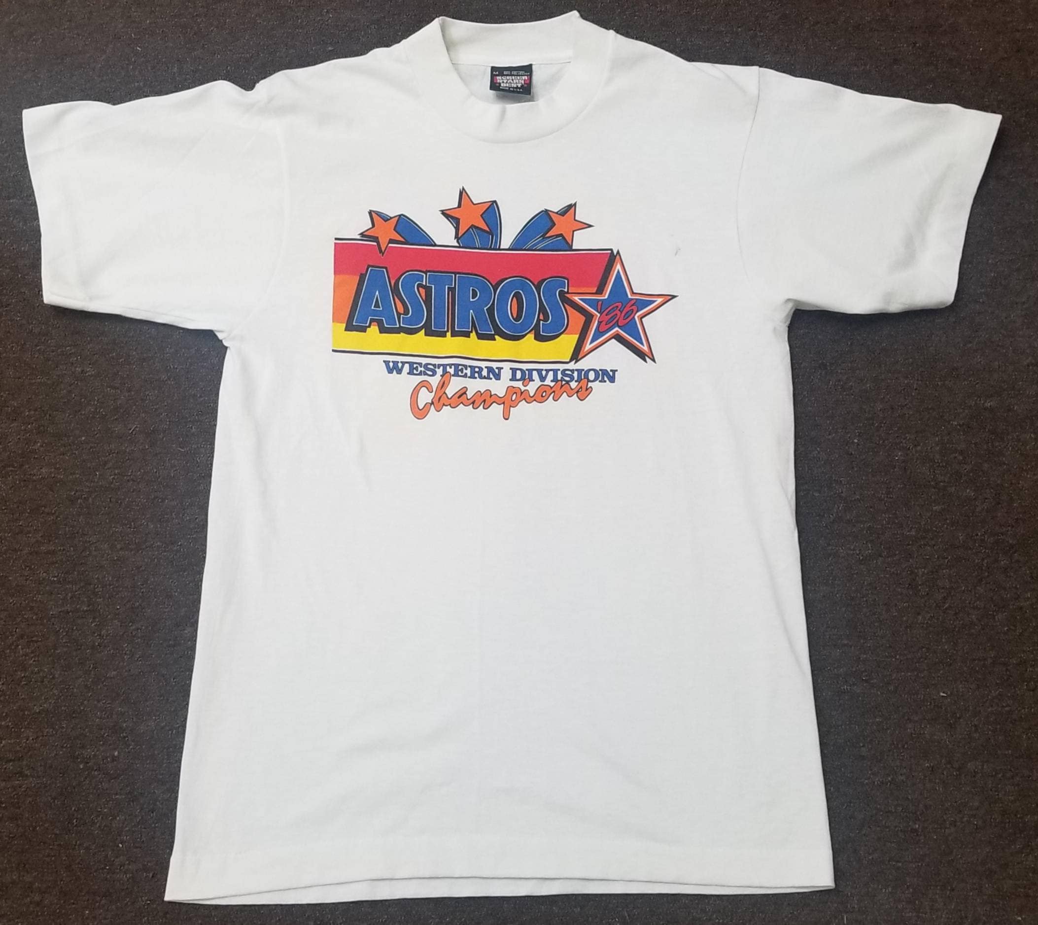 80s Vintage Houston Astros Mlb Baseball T-shirt SMALL -  Denmark