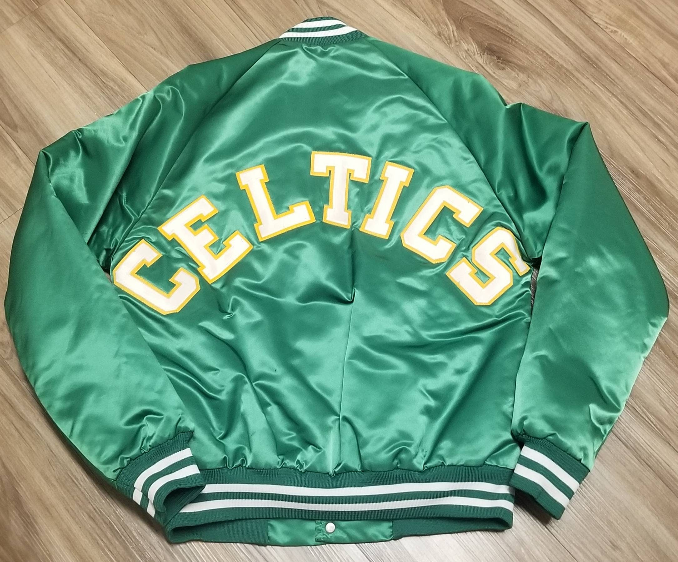 Vintage 80's Starter Boston Celtics NBA Satin Jacket Men's L Green Mint  USA
