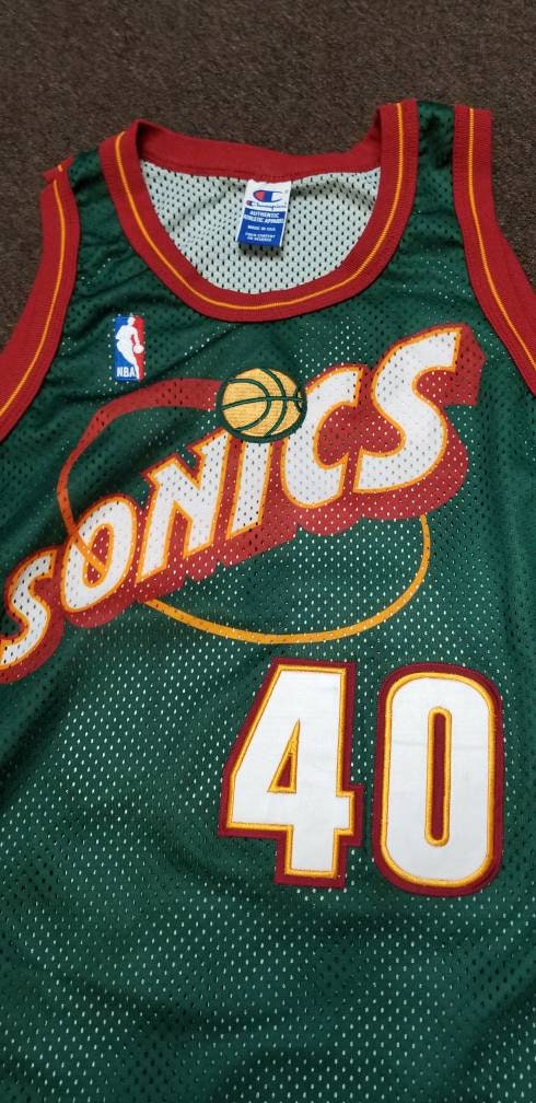 Original 1995-1996 Shawn Kemp Jersey,sonics Champion Jersey,90s