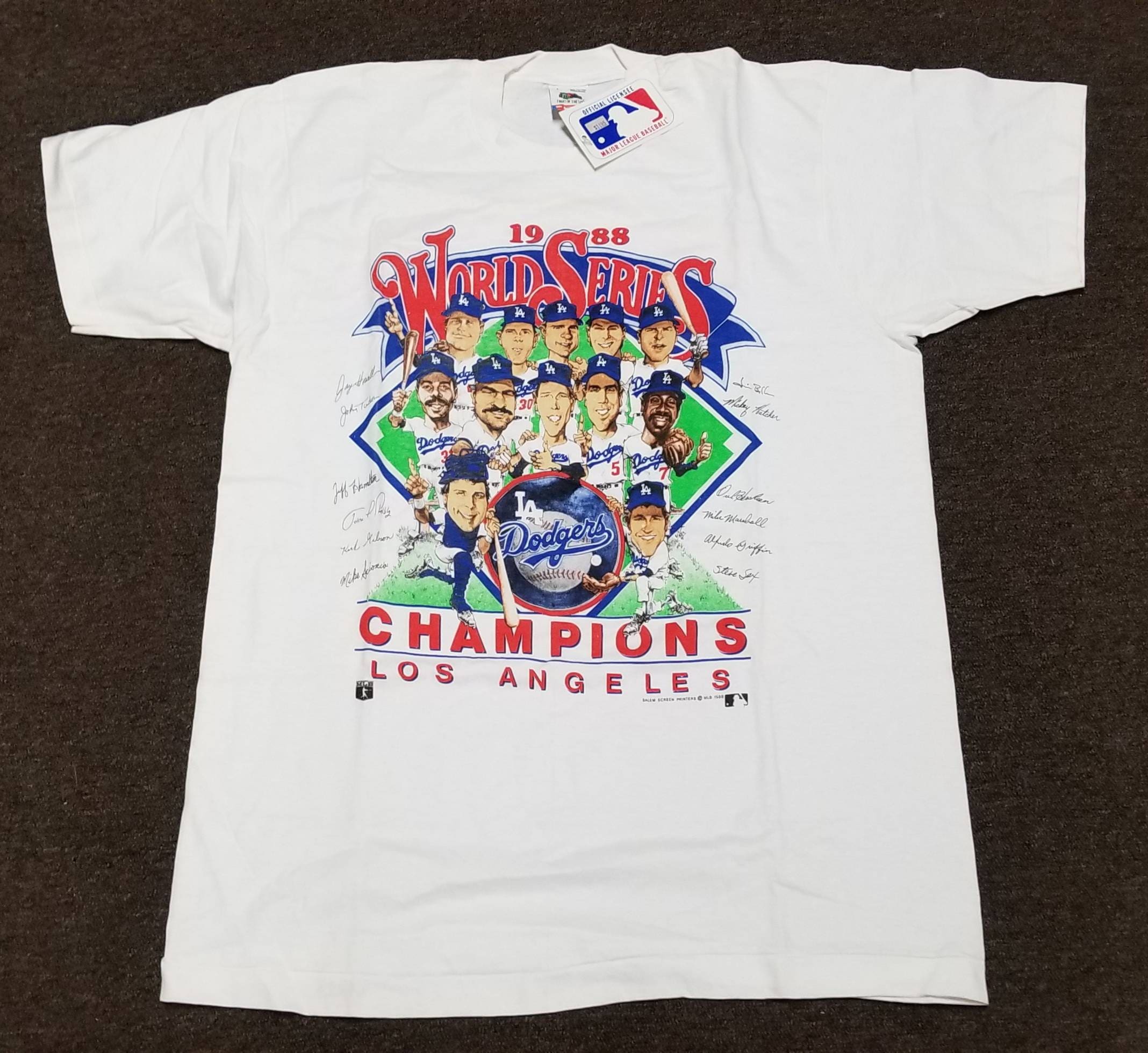 NEW Orignal Men's LARGE 1988 Dodgers World Series 