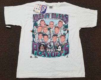 Vintage 1993 Mighty Ducks of Anaheim Color Block Tshirt - Size XL