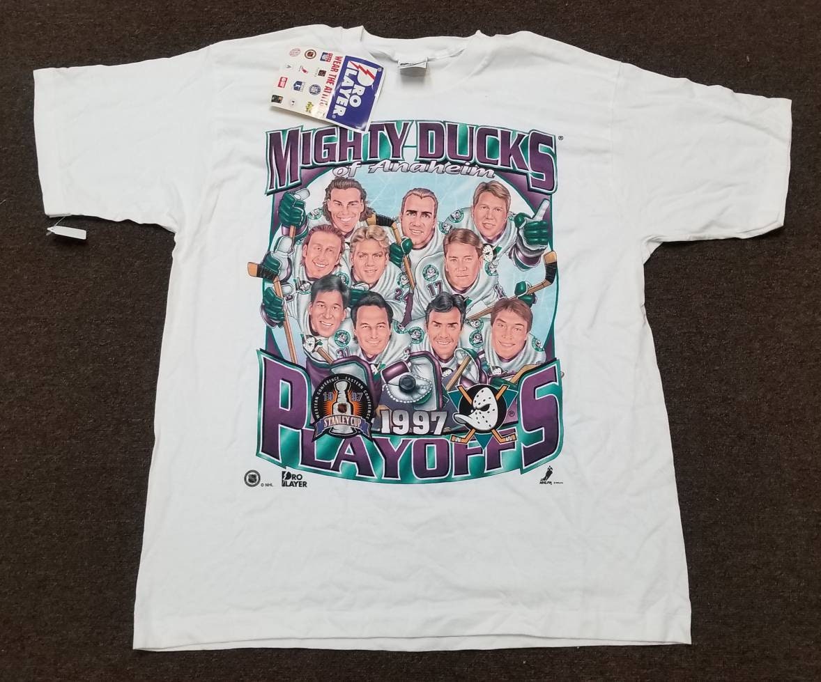 Anaheim Ducks Hockey Crewneck Tee  Varsity Mighty Ducks Shirt Designed &  Sold By Tring Tee