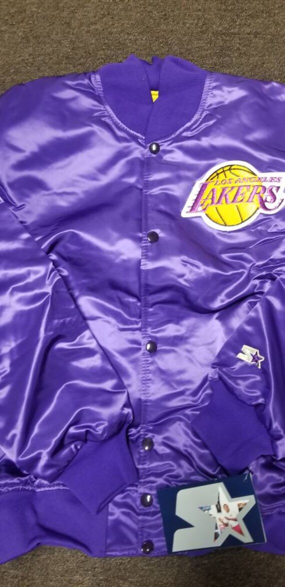 90s New size LARGE Lakers starter jacket,la laker… - image 5