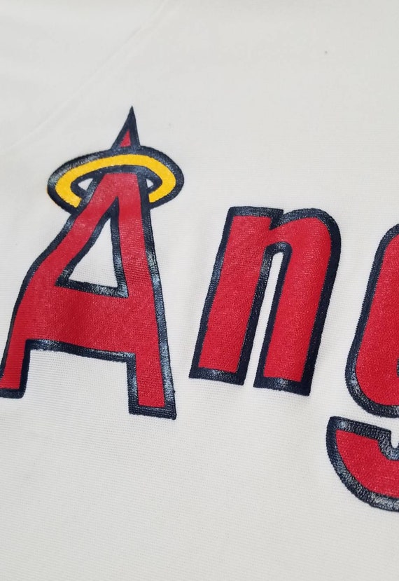 1980s California angels jersey,anaheim angels jersey,Angels sand knit jersey,80s angels jersey,vintage angels jersey,SMALL angels jersey View 2