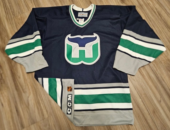 Hartford Whalers NHL Adidas Men's Navy Team Classics Vintage