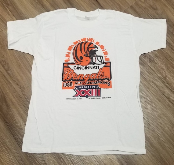 MEDIUM 1989 bengals superbowl 23 shirt,80s bengals