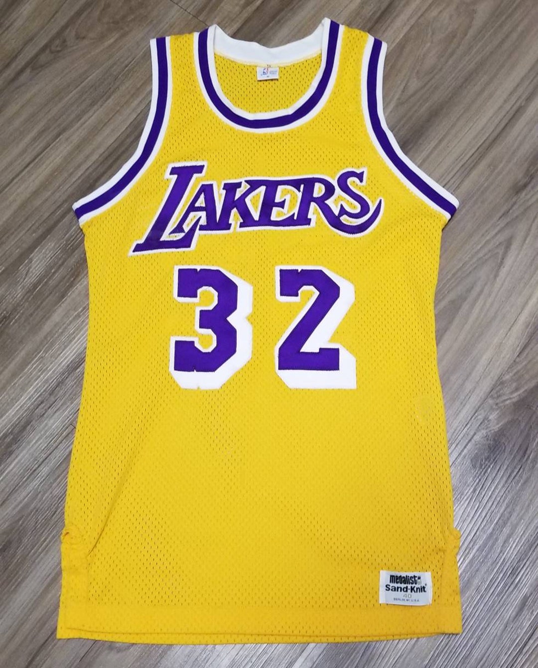 Size 40/SM 1980s LA Lakers Jerseyvintage Lakers Sandknit - Etsy