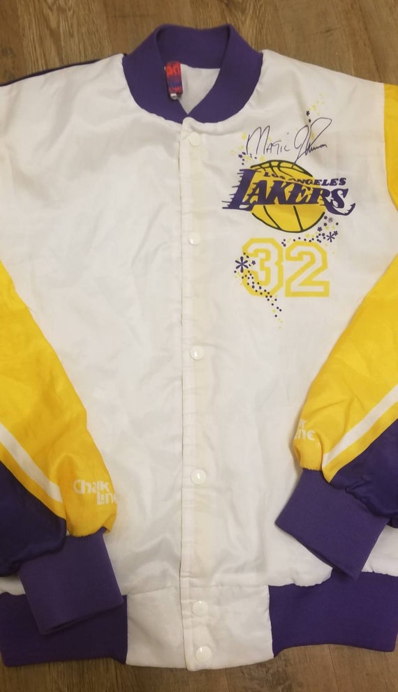 Original 1990-1991 LA Lakers jacket,Lakers chalkl… - image 8