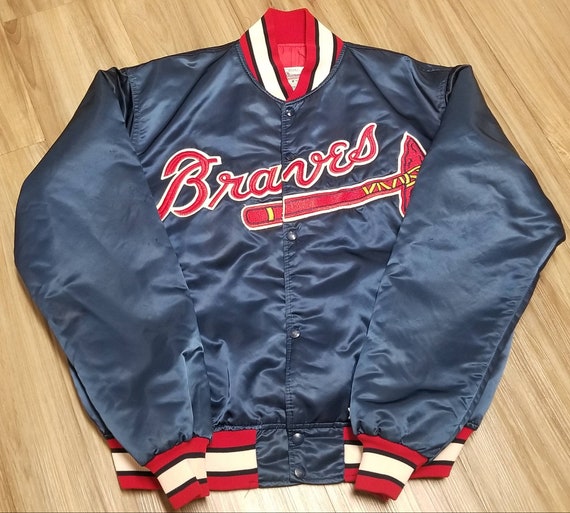 Atlanta Braves Starter The Lead Off Hitter Full-Snap Jacket - Navy/Red