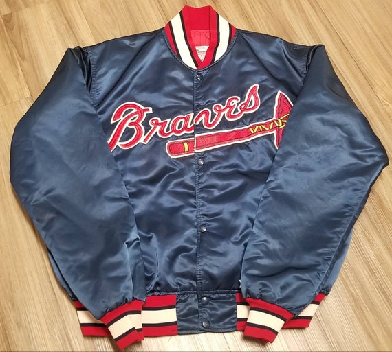 Men's Starter Navy Atlanta Braves Lead Runner Full-Zip Jacket Size: Large