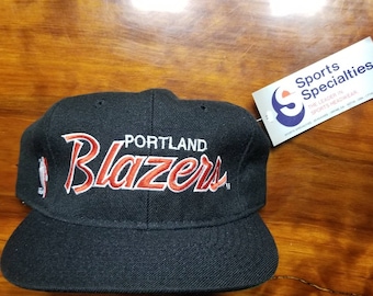 Portland trailblazers sports specialties hat,90s blazers hat,Portland trailblazers hat,blazers sports specialties script,vintage balzers hat