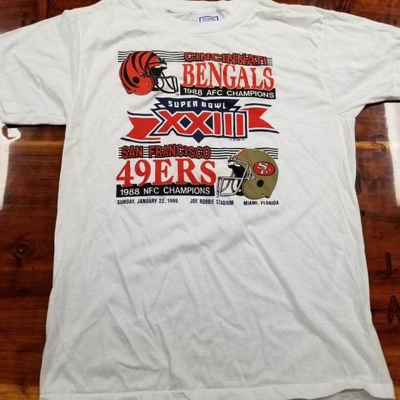 1988 bengals superbowl 23 shirt,80s bengals shirt… - image 1