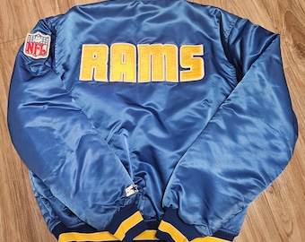 レア】80s Delong Rams LINDA SATIN JKT USA 22x25,medium LA