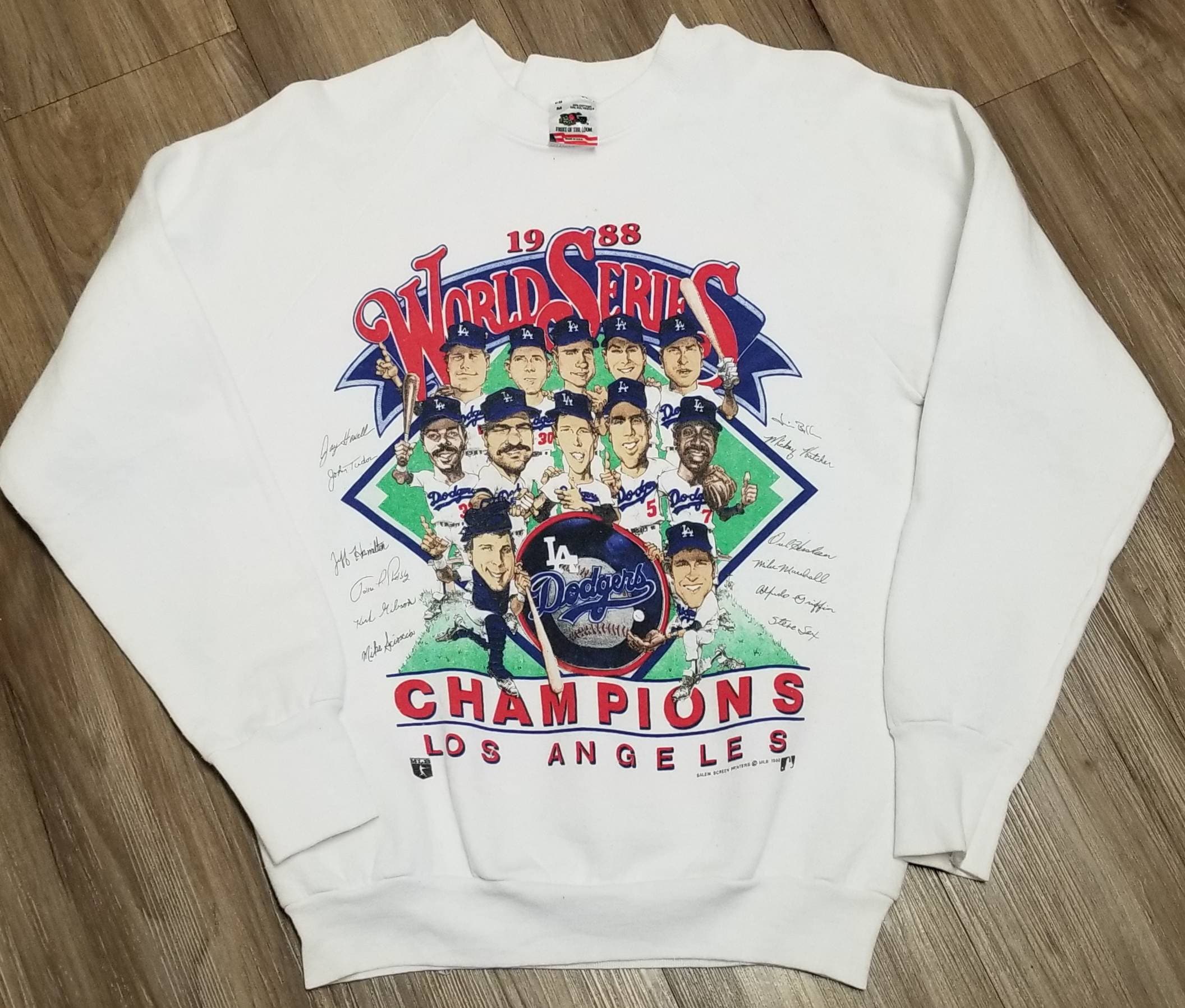 Majestic Los Angeles Dodgers KIRK GIBSON 1988 World Series Baseball Je –