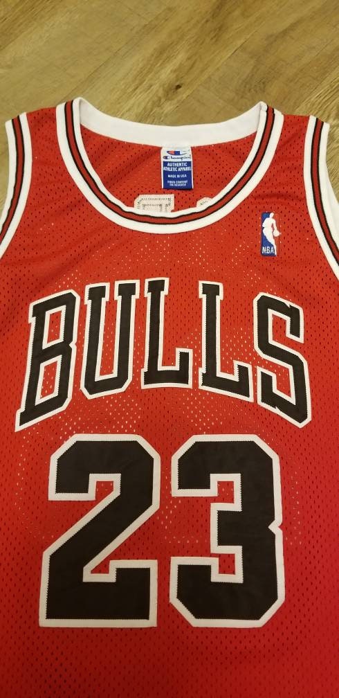 SWEET VINTAGE CHAMPION MICHAEL JORDAN CHICAGO BULLS BLACK JERSEY MEN'S SIZE  48