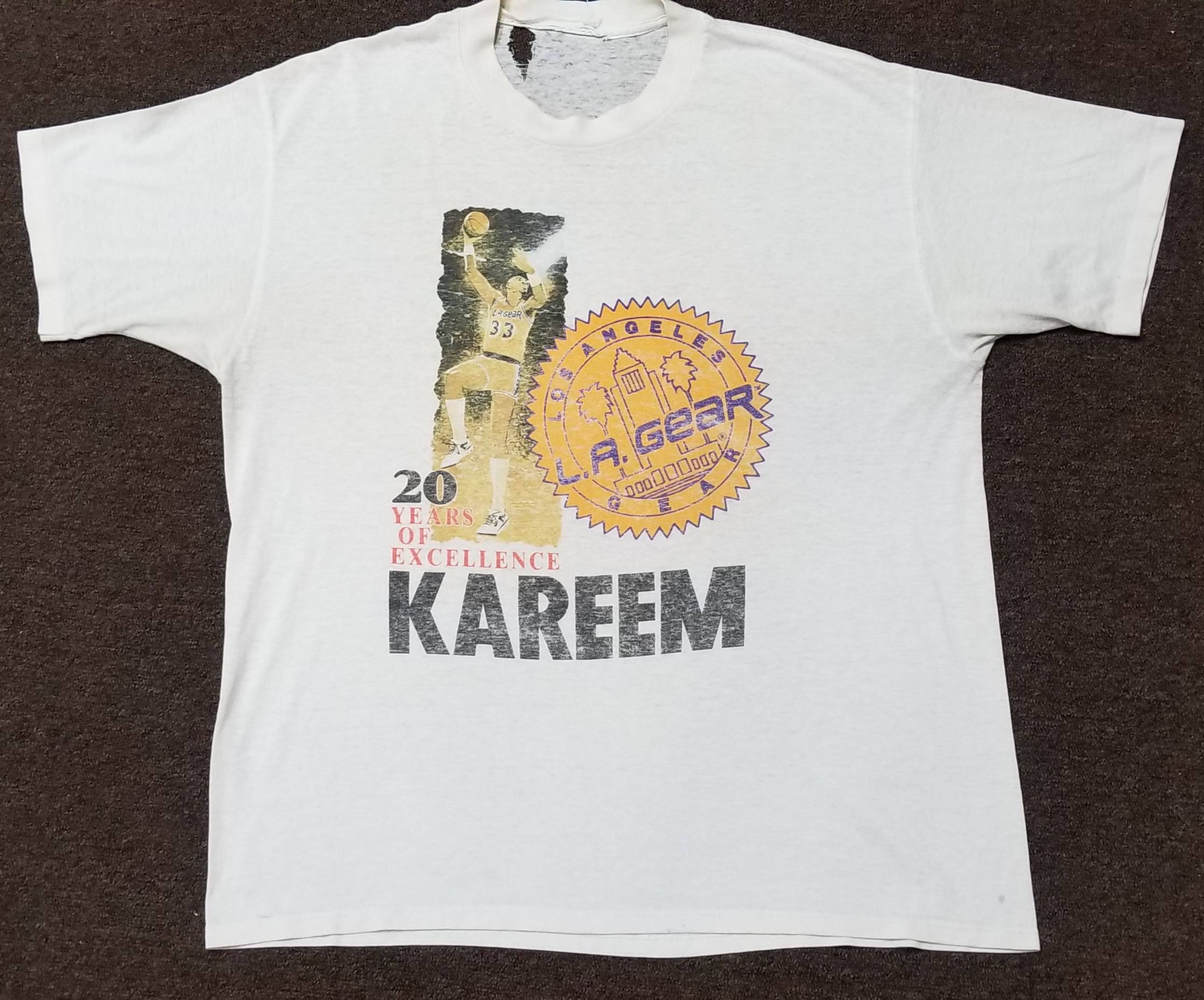 Above Surface Lakers Kareem Abdul-Jabbar Inspired MVP Collection Vintage Series T-Shirt Small / Black