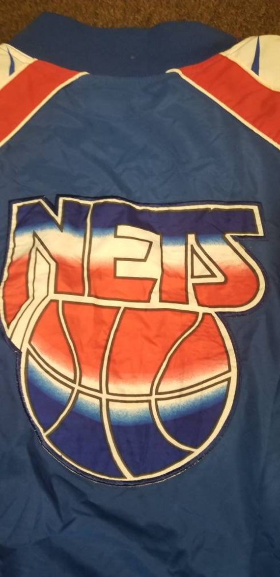 New Jersey Nets Warm Up Jacket Vintage Nike - Tarks Tees