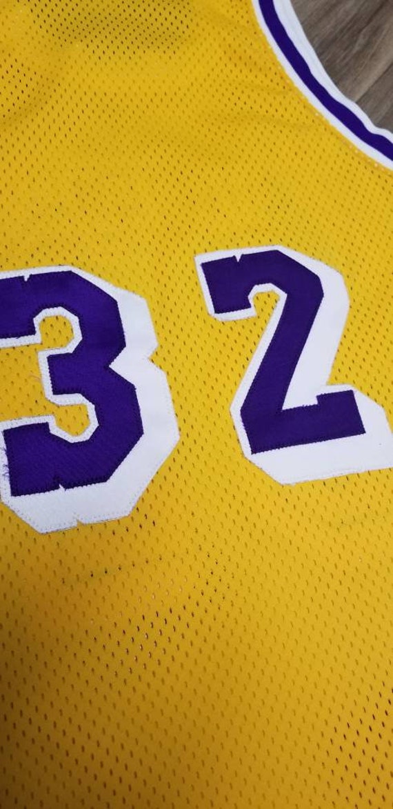 Size 40 SM 1980s LA Lakers Jersey vintage Lakers Sandknit Jersey magic Johnson Jersey Lakers Sand Knit Jersey los Angeles Lakers Jersey Etsy