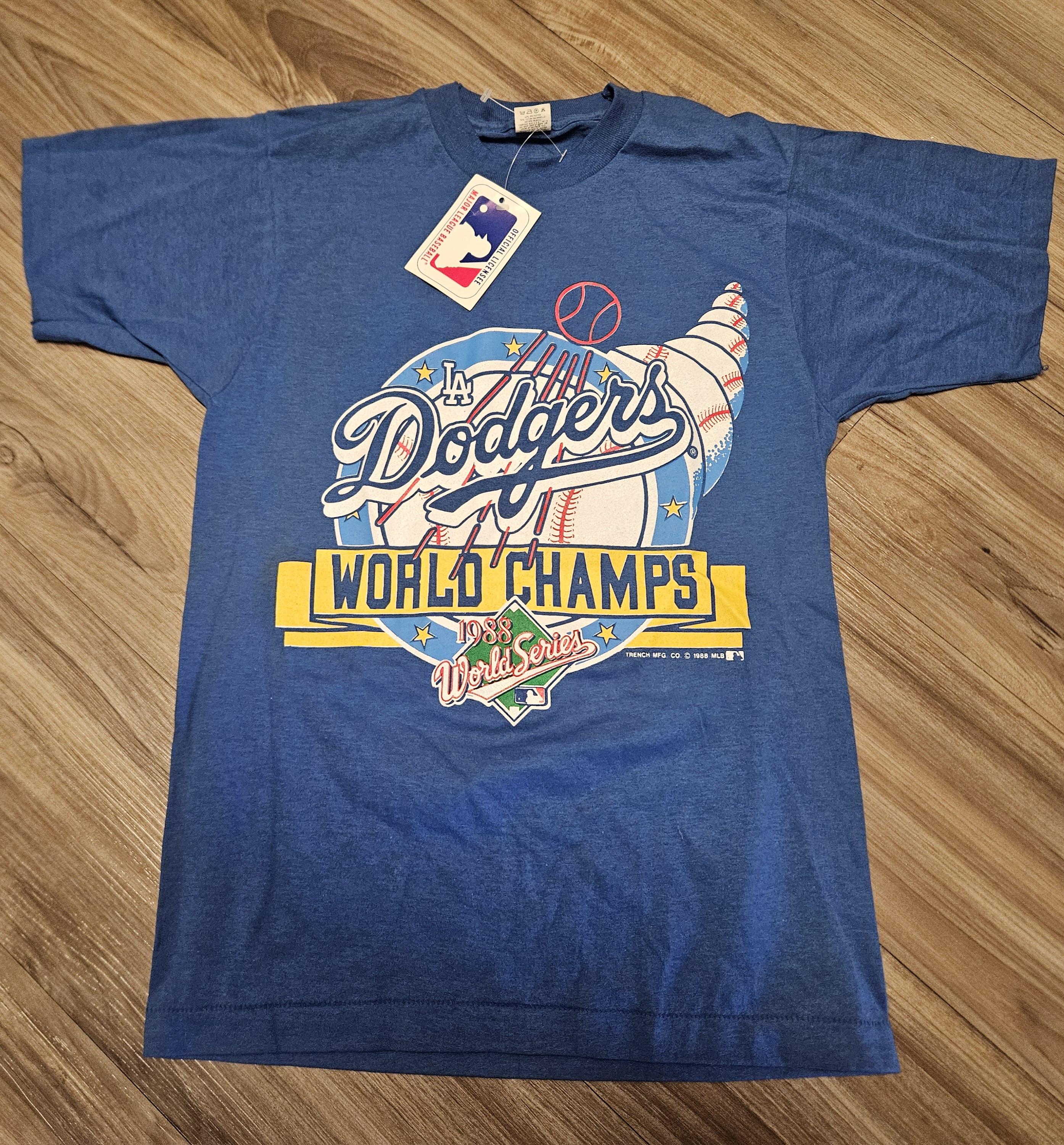 1988 Small LA Dodgers World Series Shirt,dodgers Trench Shirt