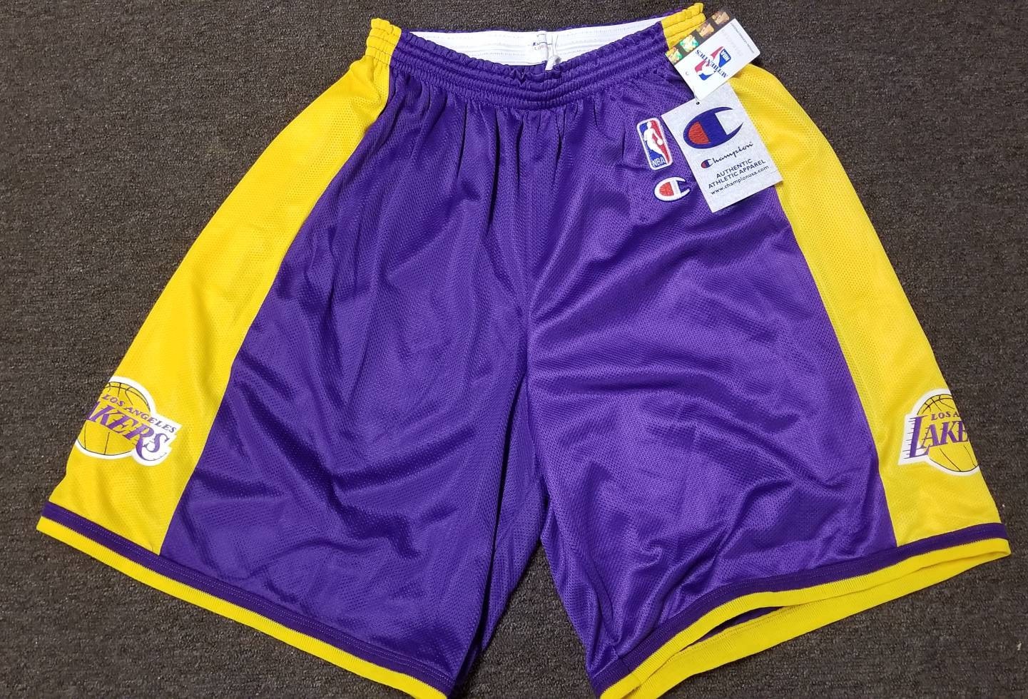 New Original 1990-1996 LA Lakers Champion Shorts Shorts Size 