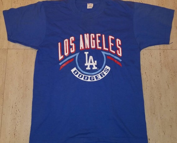 New Original 70s-80s Vintage Slim Large LA Dodgers Shirt MLB 
