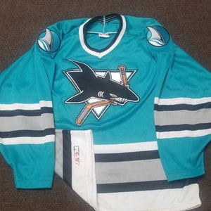 San Jose Sharks Youth Home Replica Custom Jersey - Teal