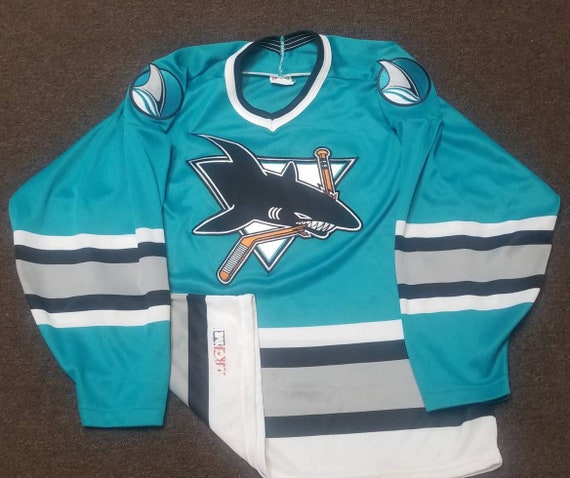 Buy Vintage 90s San Jose Sharks NHL Hockey Blue Shirt Large Online in India  