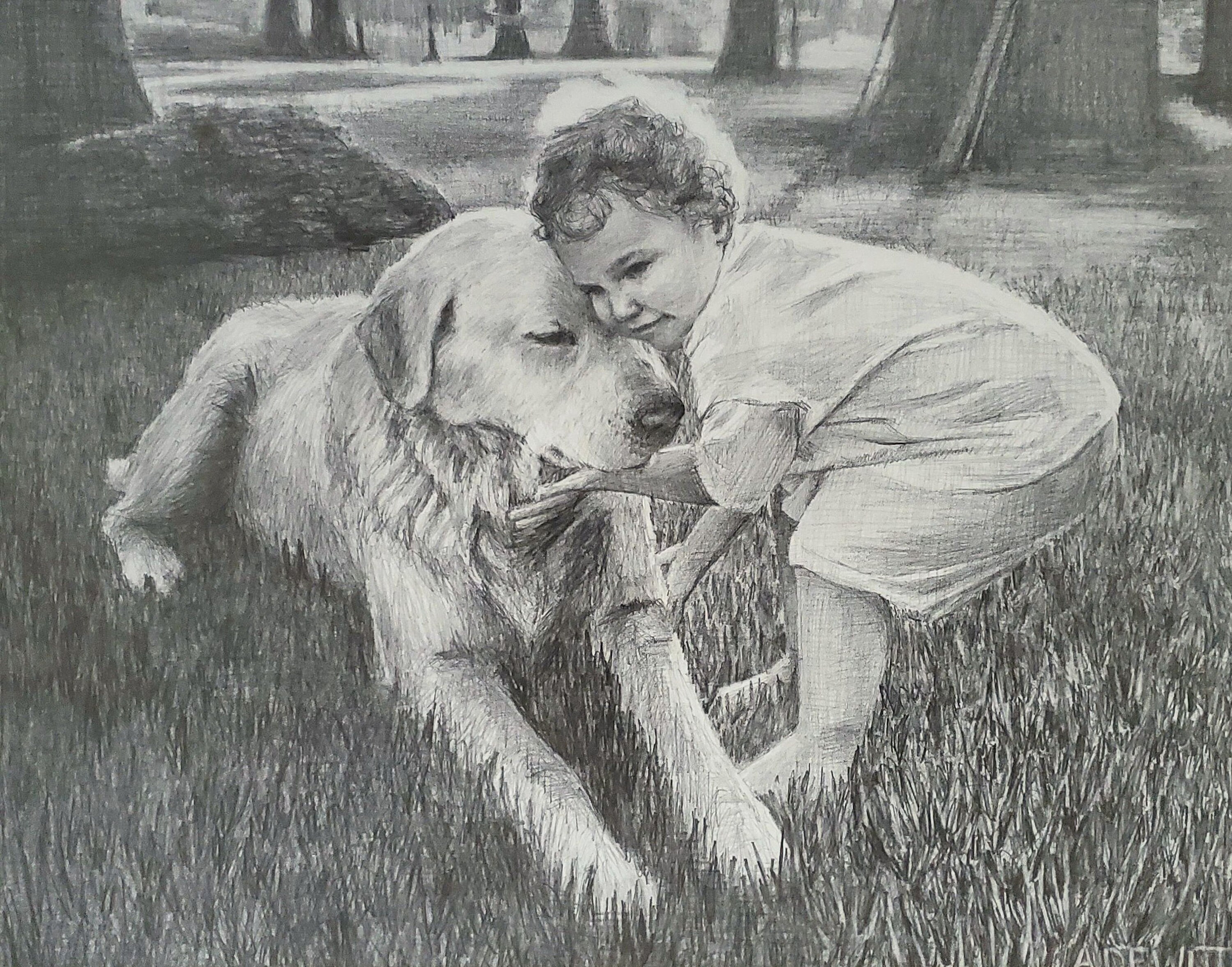 pencil portrait commission in graphite - by Anita Dewitt