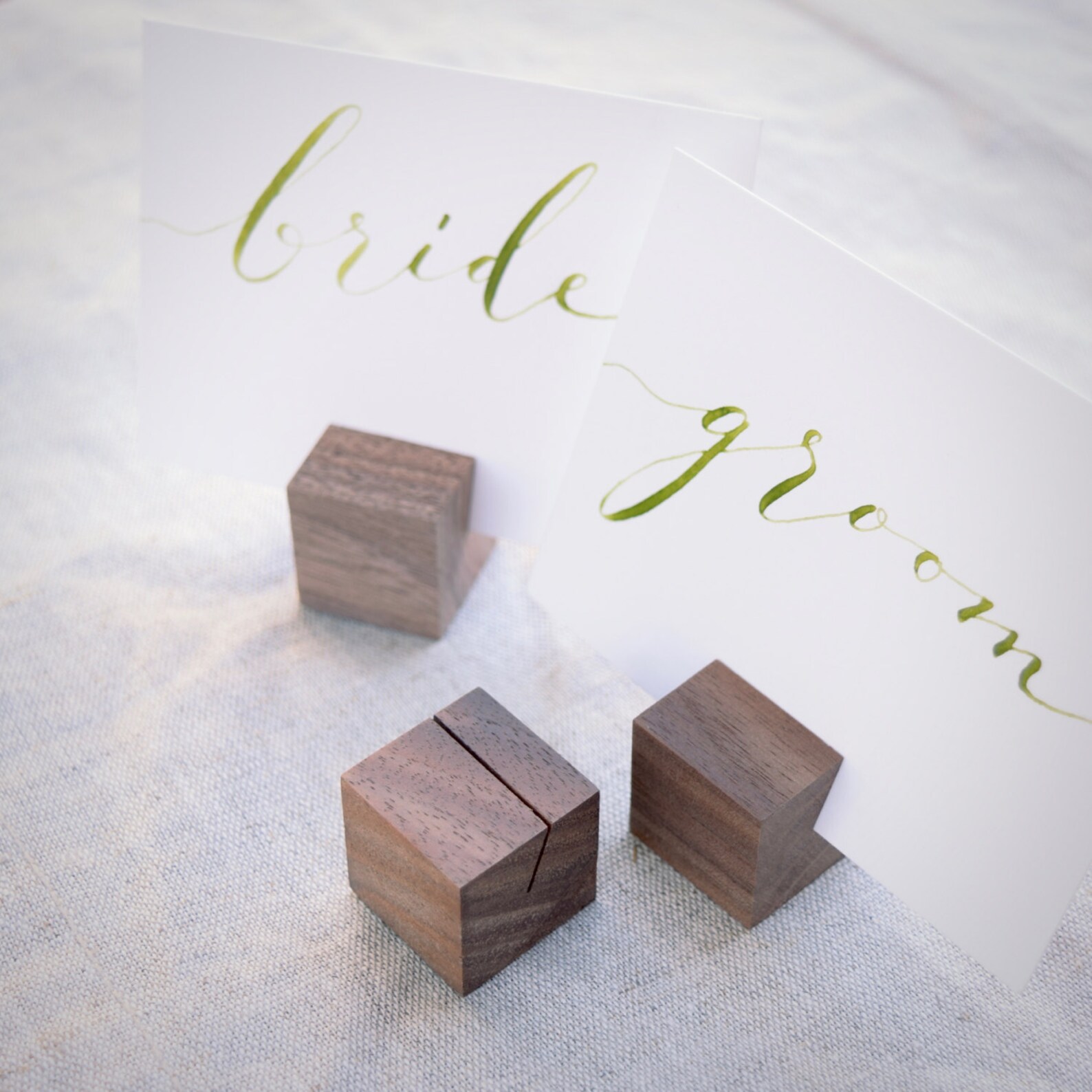 Wood Place Card Holders Walnut Wedding Escort Card Holders Etsy