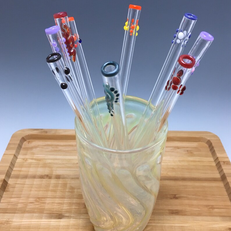 Paille à boire en verre droit réutilisable avec la conception Etsy