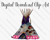 Clipart Designs - BOHO Funky Tee Pee 001 - by Quality Time Designs