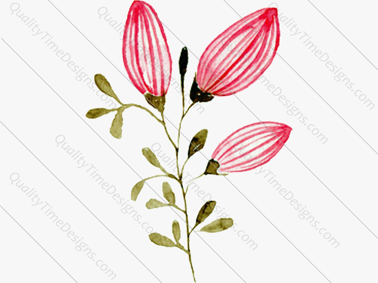 BOHO Watercolor Flower Clipart with Antlers and bright BOHO colors