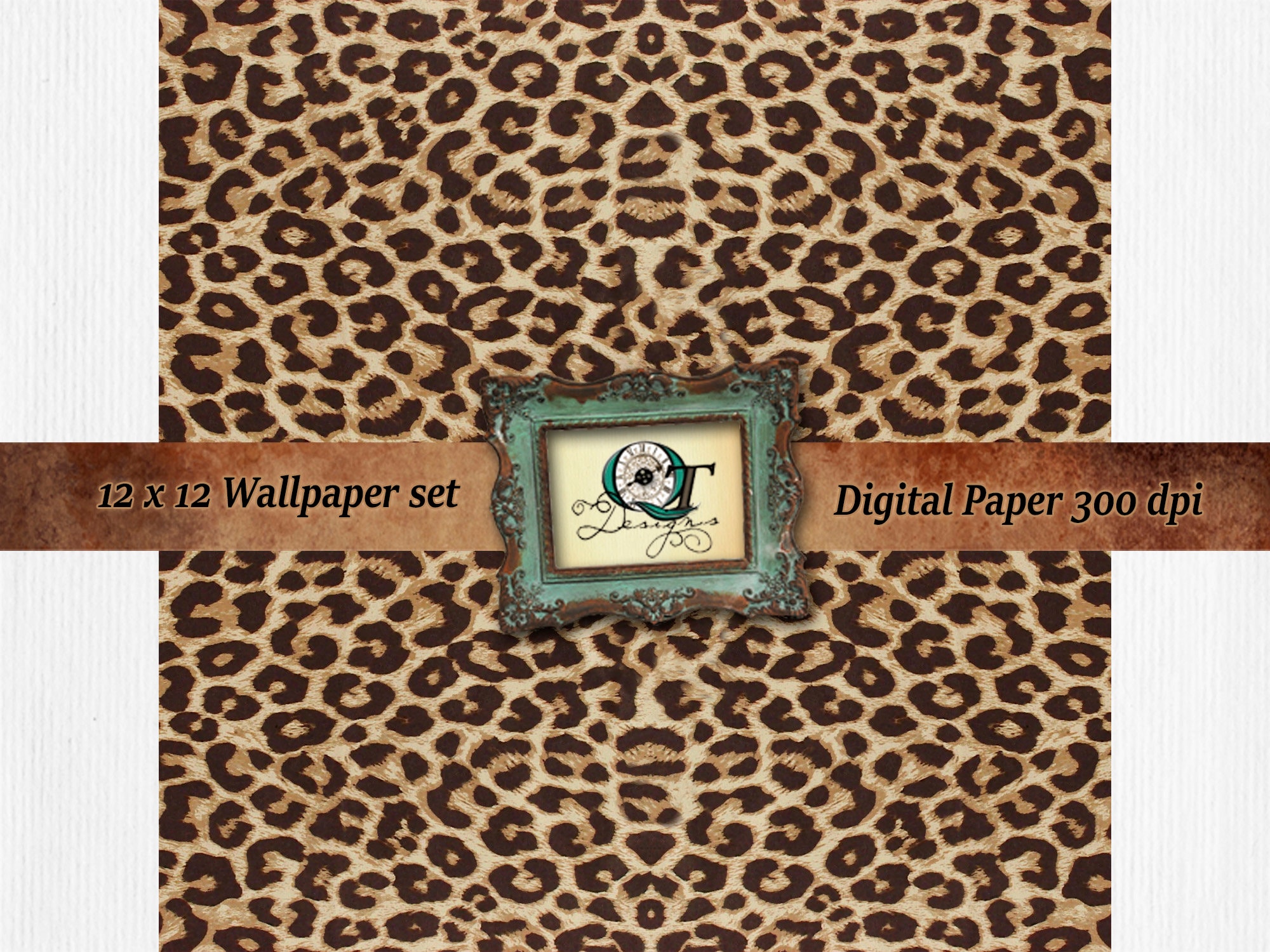 19x19 Single Animal Print 011 Leopard Print BOHO Cheetah Digital