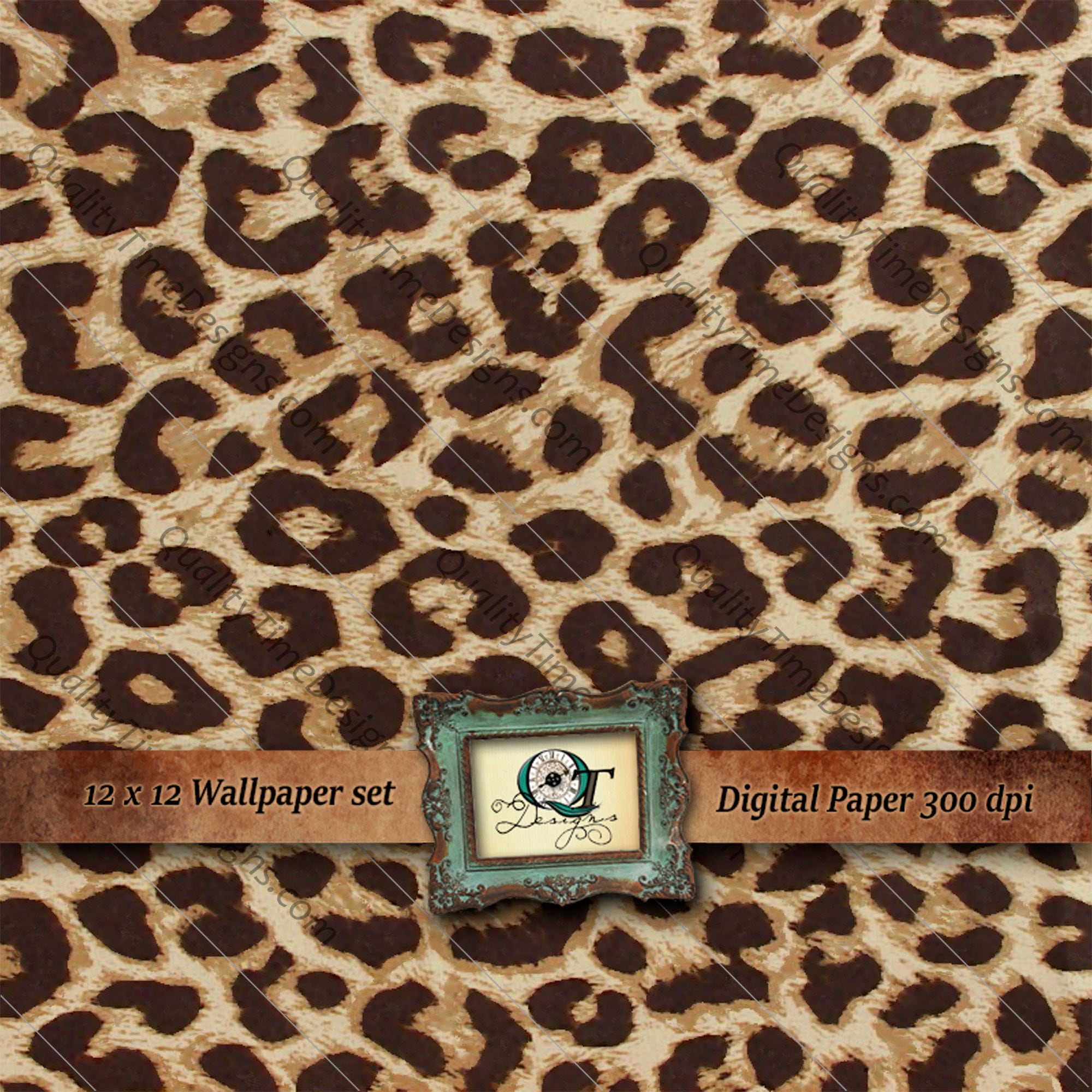 19x19 Single Animal Print 010 Leopard Print BOHO Cheetah Digital