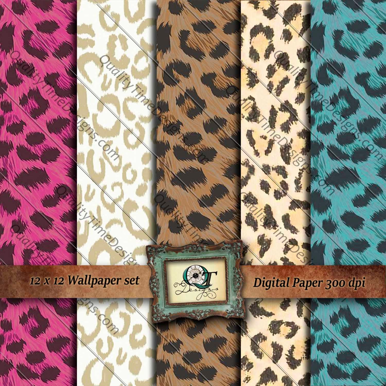 Animal Print Leopard Print BOHO Vol 005 Cheetah Digital Wallpaper
