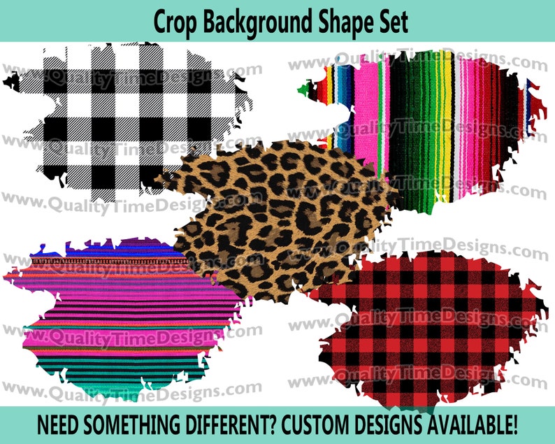 Sublimation Design Backsplashes Crop Shape Vol 1 - Leopard Cheetah Print - Printable - Print and Cut - PNG Transparent - Element Collection 