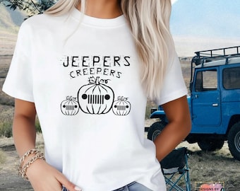 Camiseta Jeepers Creepers, camiseta Jeep de Halloween, camiseta todoterreno de calabaza, gráfico 4x4 espeluznante