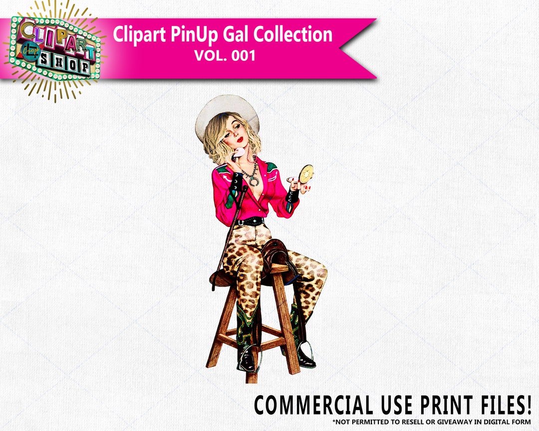 Clipart Pin up Gals Vol 001 Individual Image Watercolor - Etsy