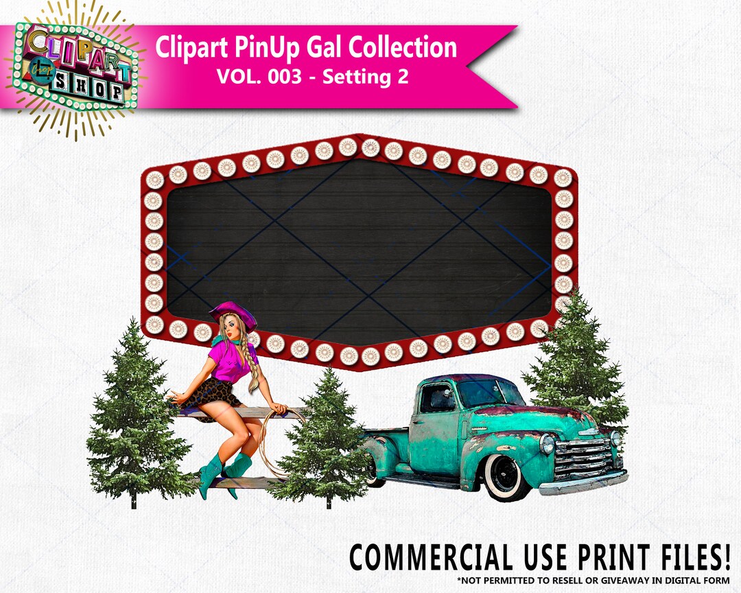 Clipart Pin up Gals Vol 003 Setting 2 Individual Image - Etsy