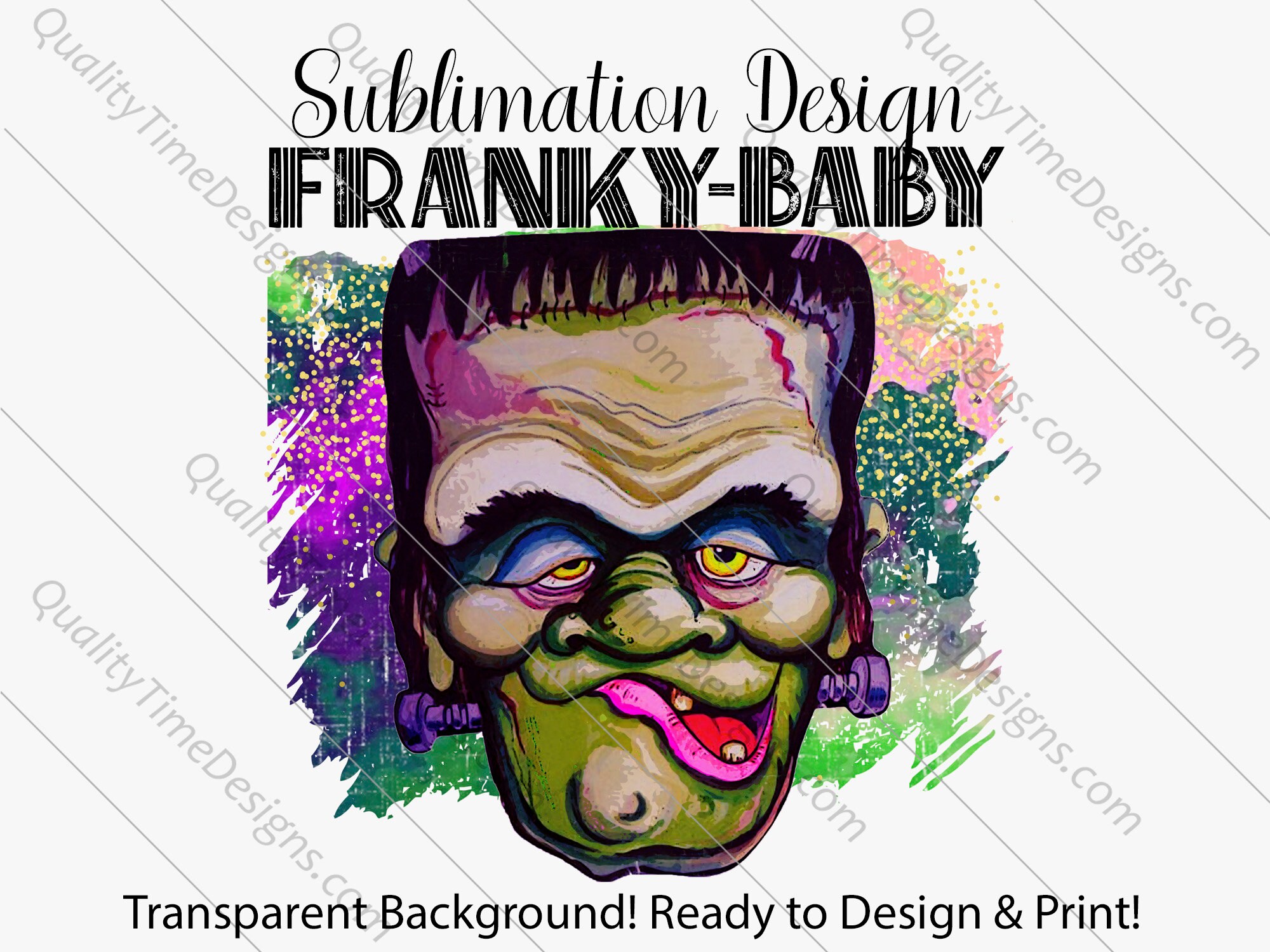 Halloween Sublimation Designs Halloween Frankenstein Franky Baby 