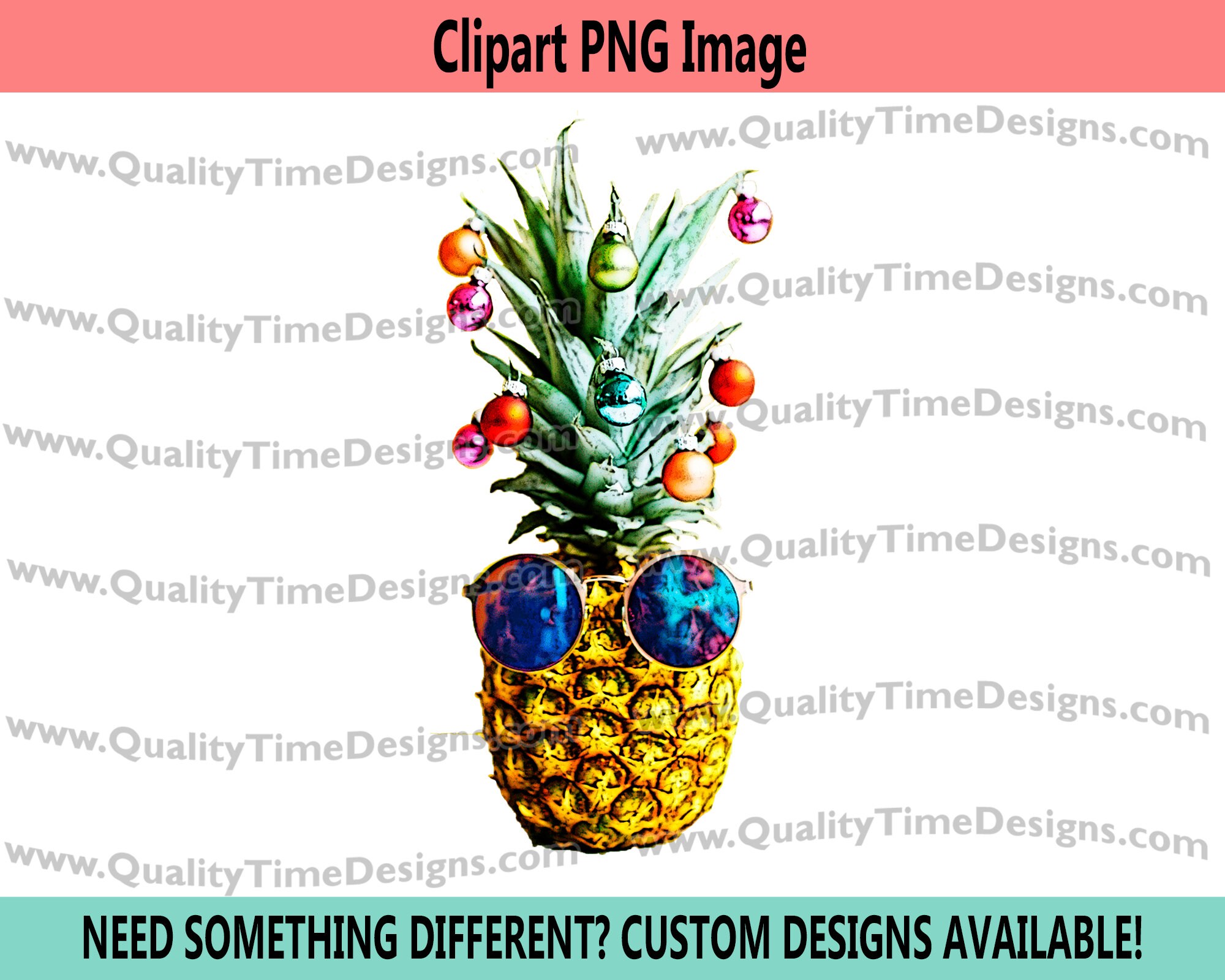 Christmas Pineapple Christmas Clipart Sublimation Transfer Cutting Machine Art Christmas
